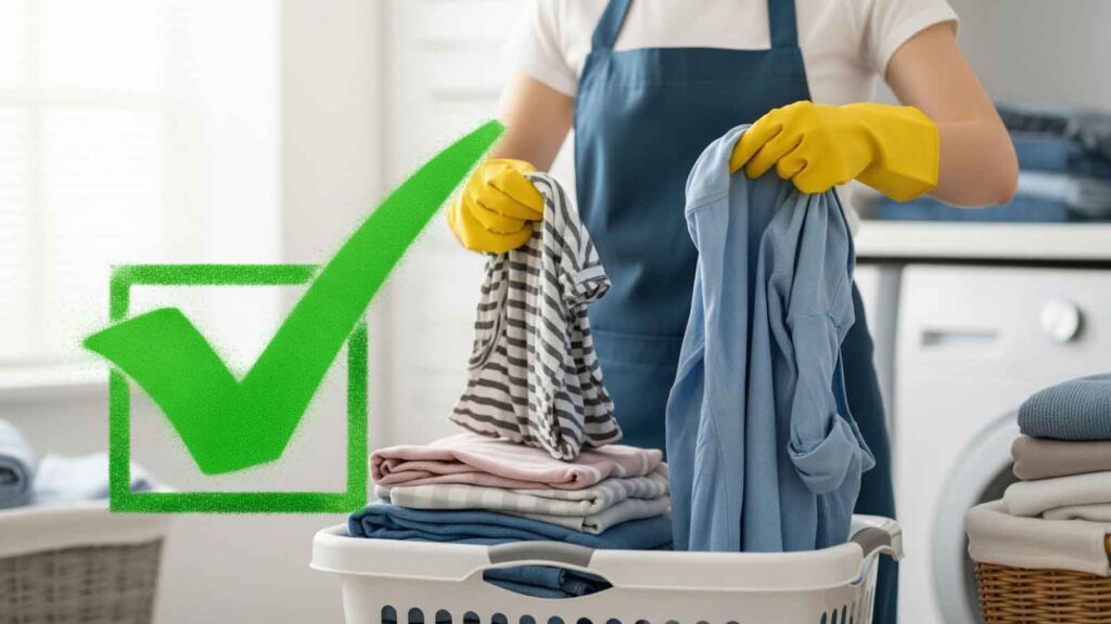 Proper laundry sorting and care resulting in fresh, undamaged clothes, a visual of solved laundry problems.